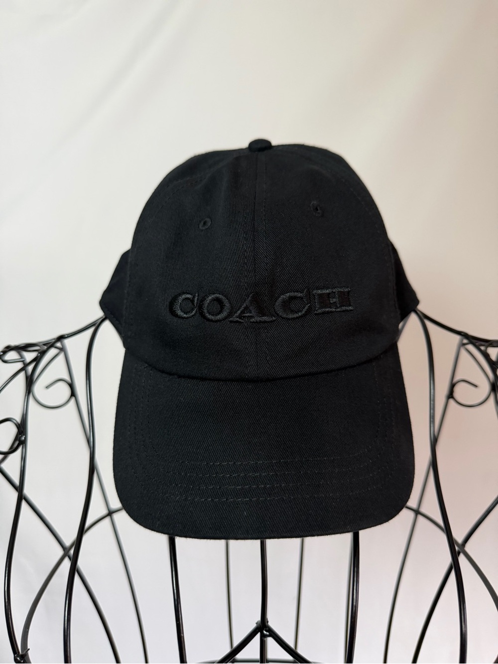 Coach Black Embroidered Logo Baseball Hat